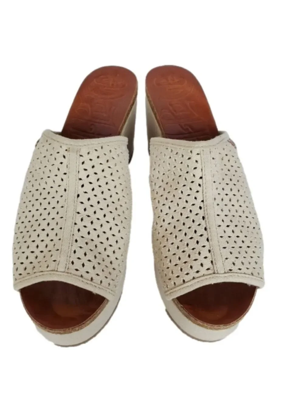 Mad Love Chunky sz 11 platform wedge canvas slide sandals